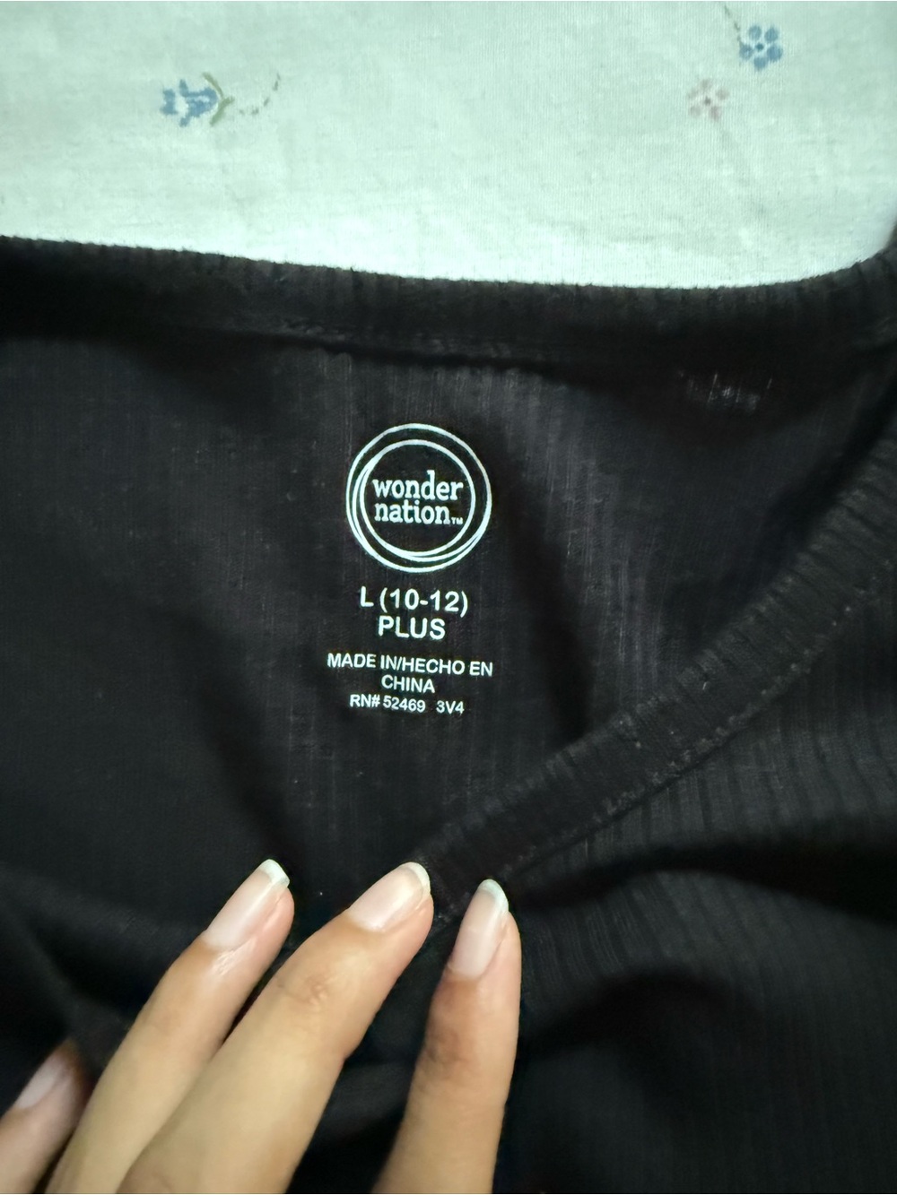 wonder nation Black Ribbed Crewneck Sweater - Plus Size